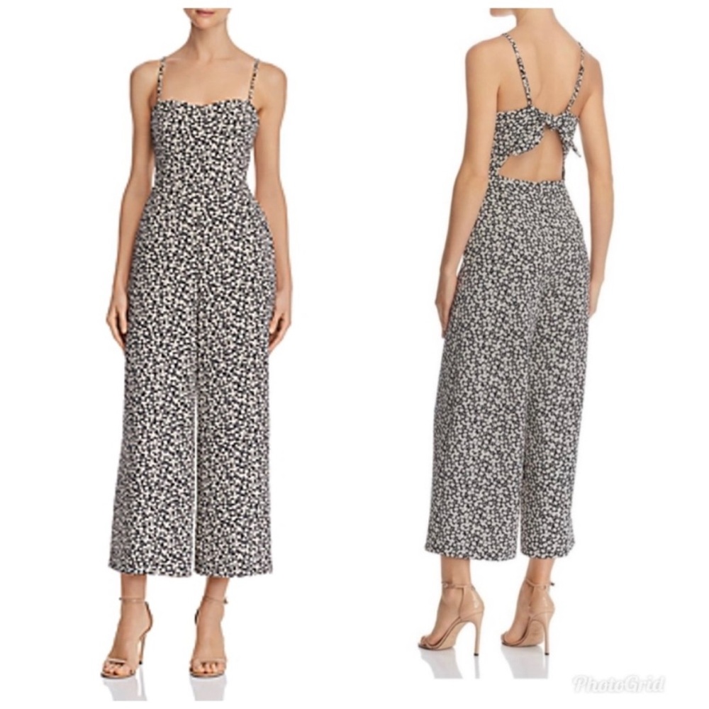 French connection 0 new with tags black and cream floral jumpsuit